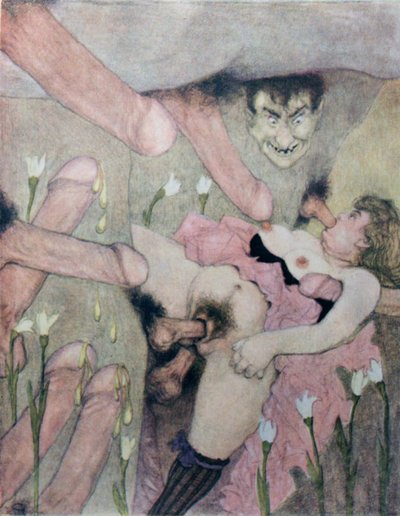 Series of Watercolors, Published in 1925 under the Title The Delights of Eros in Erotopolis Paris by Gerda Marie Frederike Wegener